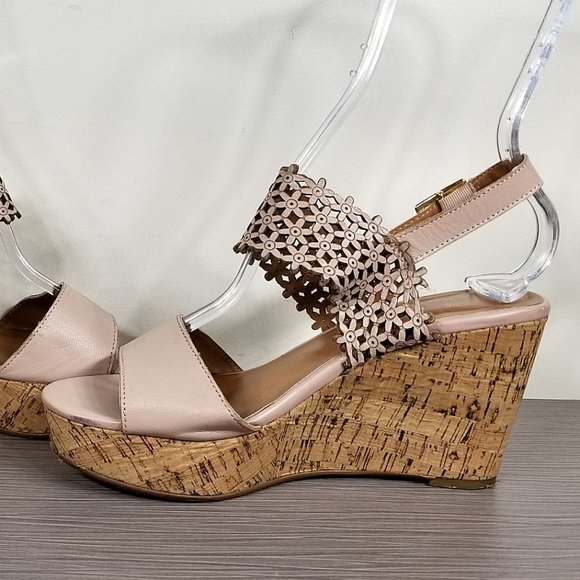 Caslon 'Hanna' Platform Wedge Sandal, Natural Leather, Womens Size 6.5 M - Picture 7 of 12